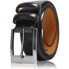 Cinturón de piel auténtica LA1233 NEGRO para hombre, regalo para hombre, cinturón de traje clásico.