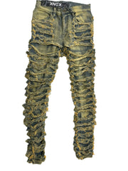 Vaqueros ajustados con doble capa y rotos KNDK KND4661-VT. M Azul