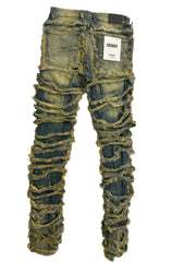 Vaqueros ajustados con doble capa y rotos KNDK KND4661-VT. M Azul