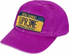 SUPREME License Plate 6-Panel 'PURPLE ' SS25H63 HAT