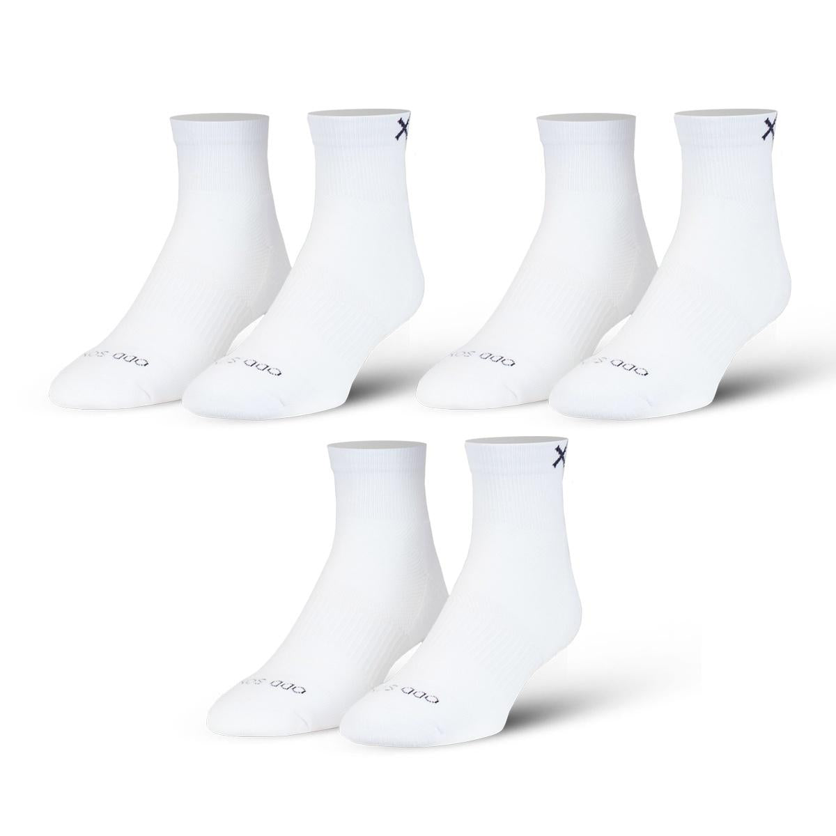 ODD Basix Quarter White (3 Pack) (Cotton) BSXQUWHT3