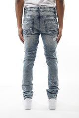 M SOCIETY  Denim Jeans with Rips & Repair MS-80320 SNOW