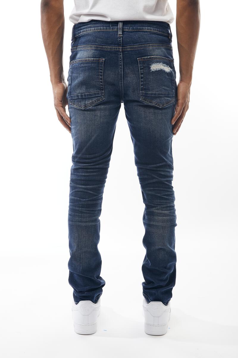 M SOCIETY Men's Denim Jeans with Rips & Repair MS-80321