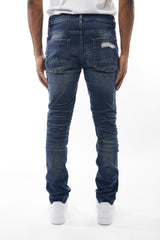 M SOCIETY Men's Denim Jeans with Rips & Repair MS-80321