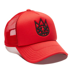 CULT CLEAN SHIMUCHAN LOGO MESH BACK TRUCKER HAT 624B9-CH102A HIGH RISK RED