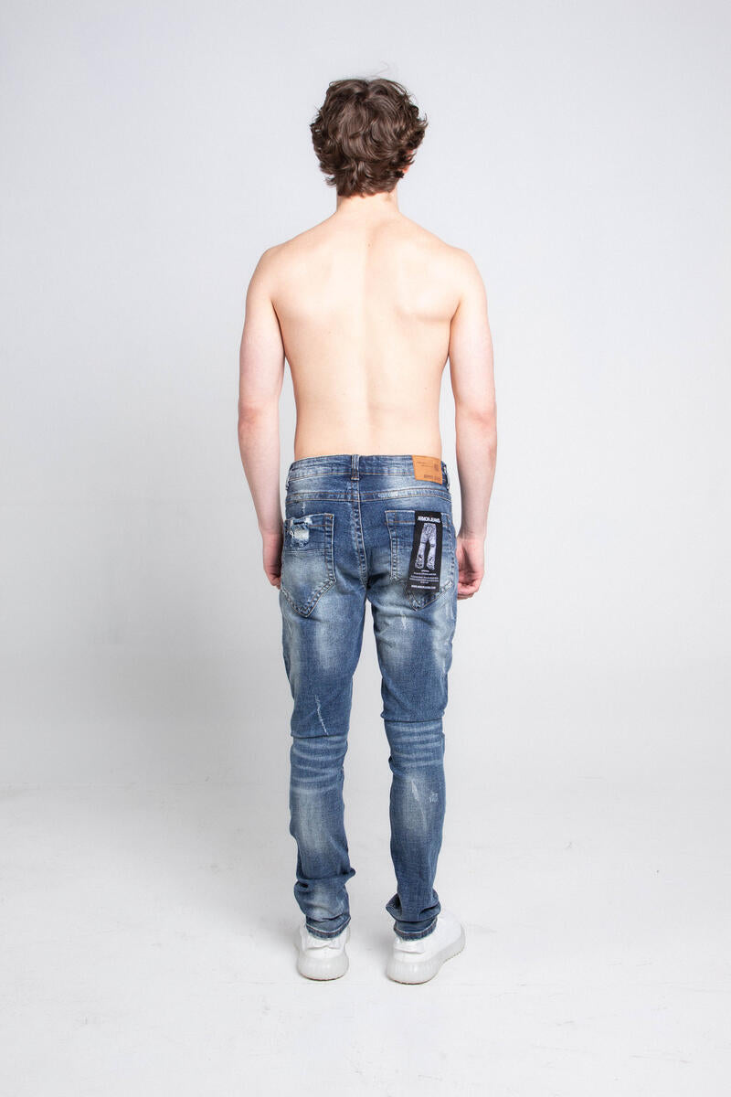 ARMOR JEANS SKINNY RIPPED A406 DK BLUE