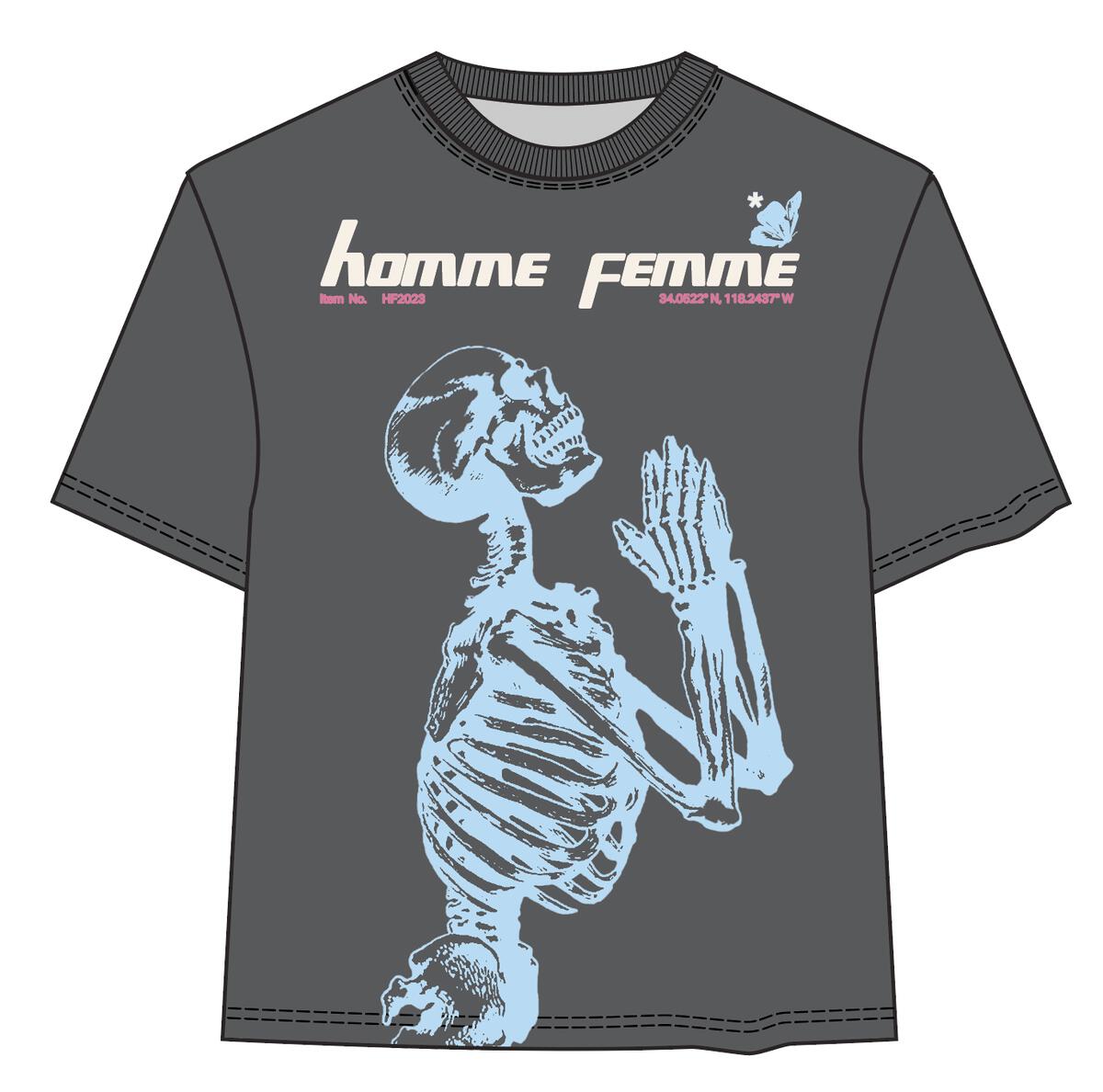 HOMME Skeleton Tee Black with Blue HFFW202302-3