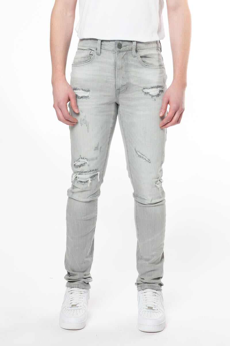 SMOKE RISE VINTAGE WASHED JEANS JP24101 CLOUD GREY