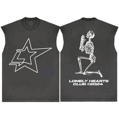 LONELY HEARTS Lonestar Sleeveless T-Shirt SLT0016 Vintage Grey