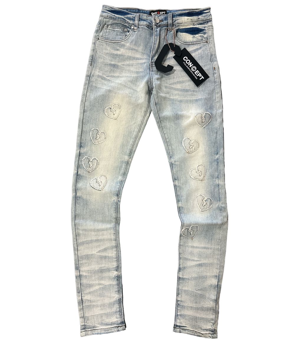 Concept Hearts - Lt Blue - Jeans J-008 (1a)