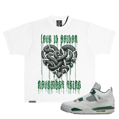 NOVEMBER LOVE IS POISON" HEAVYWEIGHT  WHITE AND GREEN