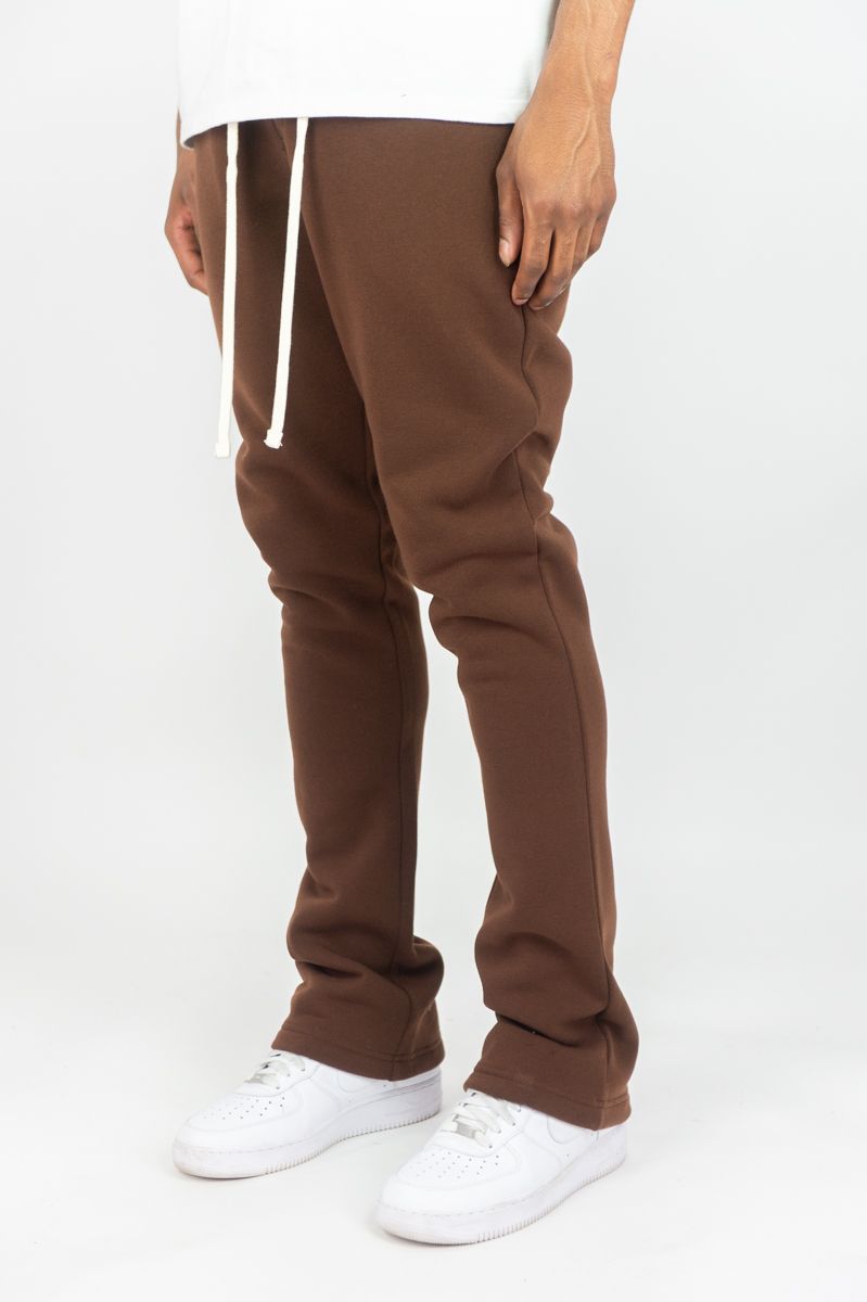 REBEL MINDS STACKED FLEECE PANTS 100-475 BROWN