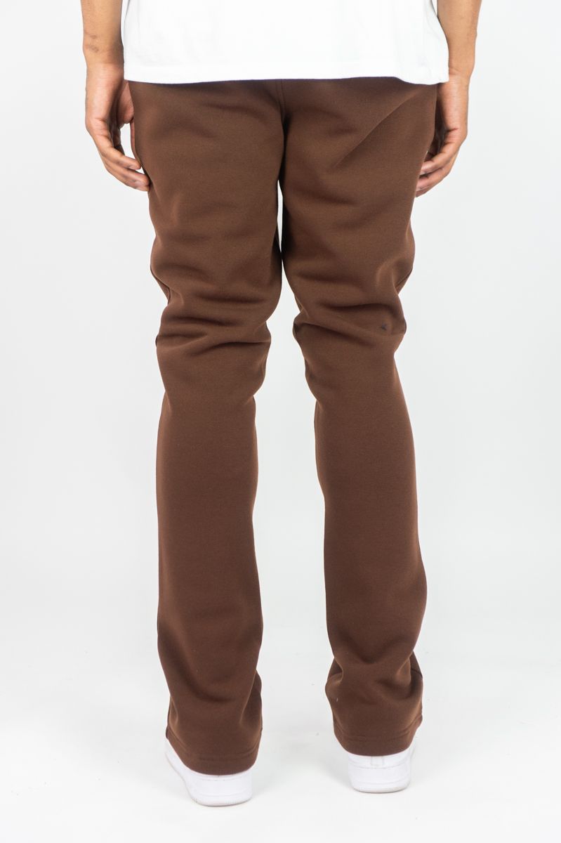 REBEL MINDS STACKED FLEECE PANTS 100-475 BROWN