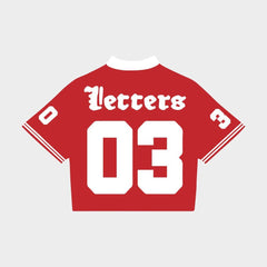 RED LETTERS Just" a Jersey JUST-JRSY RED