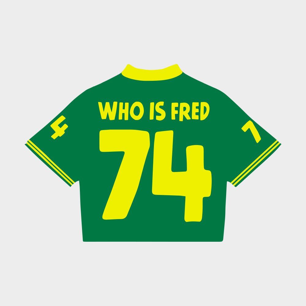 RED LETTERS Who is Fred" Jersey WHO-JRSY2 GREEN