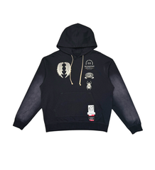 GUNZINII Angel Wing Sun-Dyed Pullover Hoodie (GZ440 BLACK)