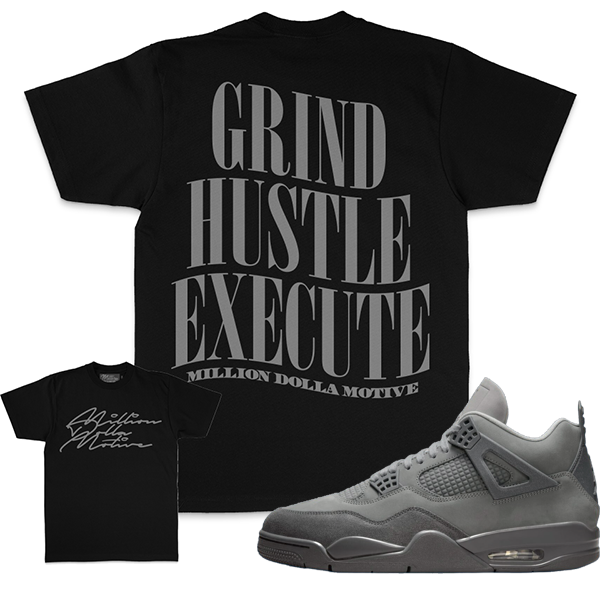 MILLION DOLLA Grind Hustle Execute - Black T-Shirts