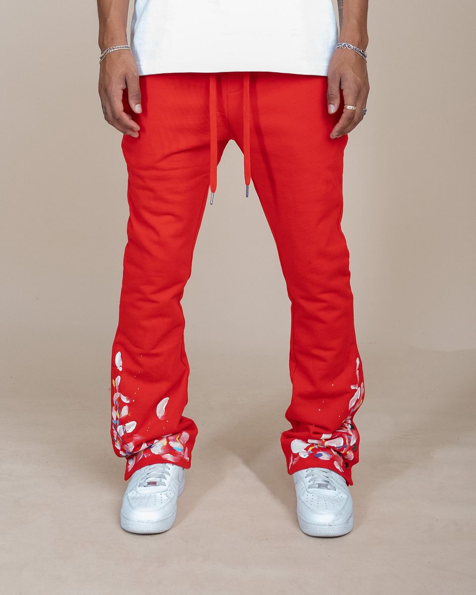 EPTM PAINT SNAP FLARED PANTS EP11710 RED