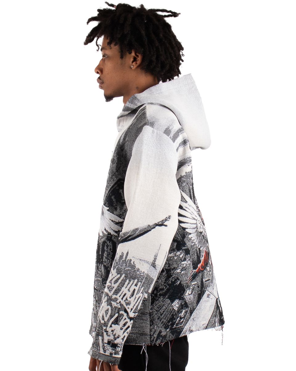 MAJESTIK MEN'S HEAVY TAPESTRY TH2414 HOODIE GREY