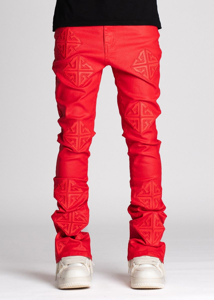 GUAPI Crimson Red Icon Stacked Denim RED