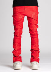 GUAPI Crimson Red Icon Stacked Denim RED