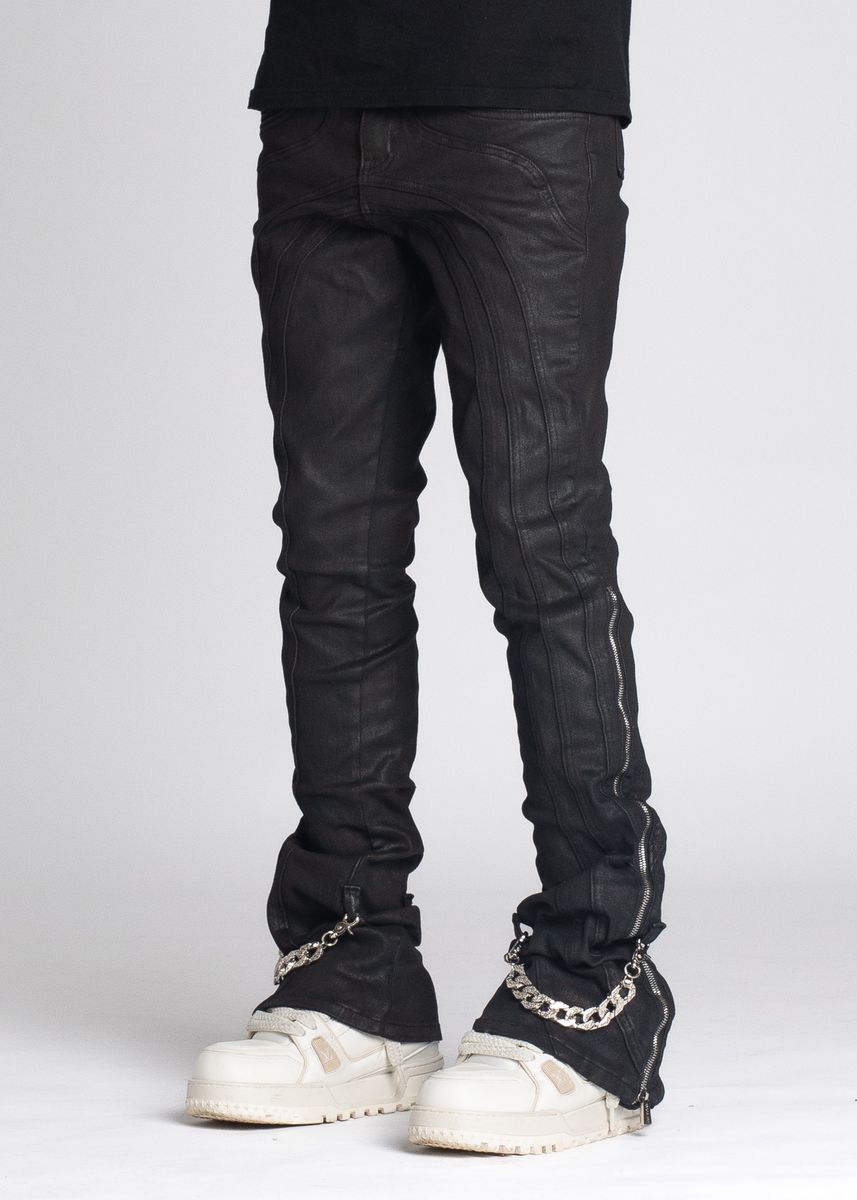 GUAPI Obsidian Black Waxed Chain Denim