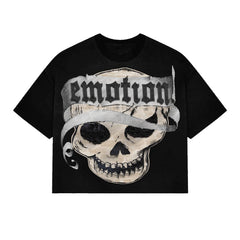 MIXED EMOTION Black "Pirate" Cropped Tee