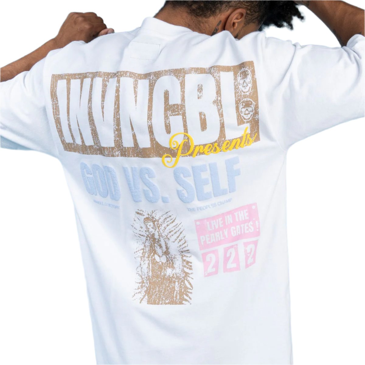 INVNCBL God vs Self Tee INV-KT-046 WHITE