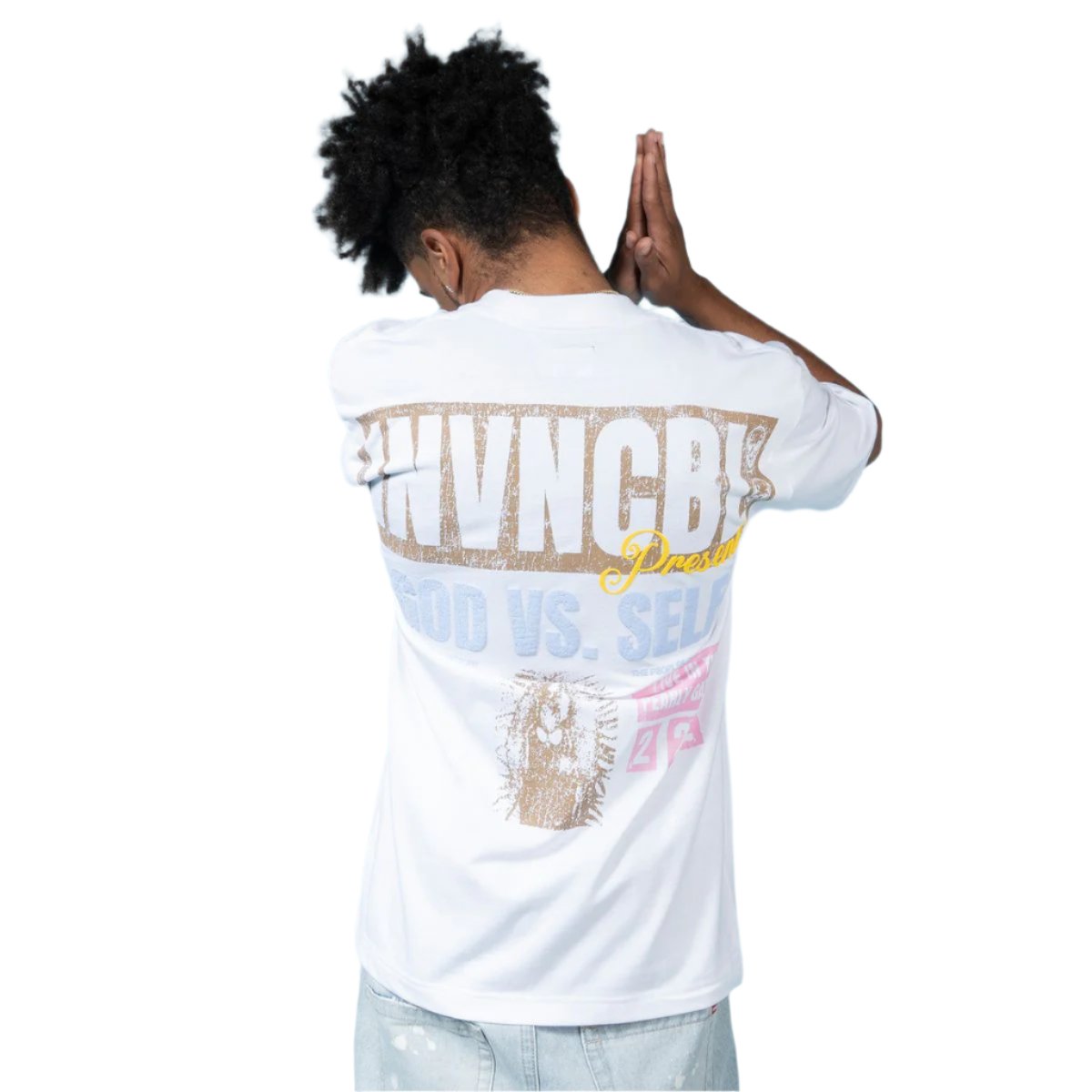 INVNCBL God vs Self Tee INV-KT-046 WHITE