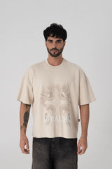 PURE Heraldic Cream Rood T-shirt PUR18524-25