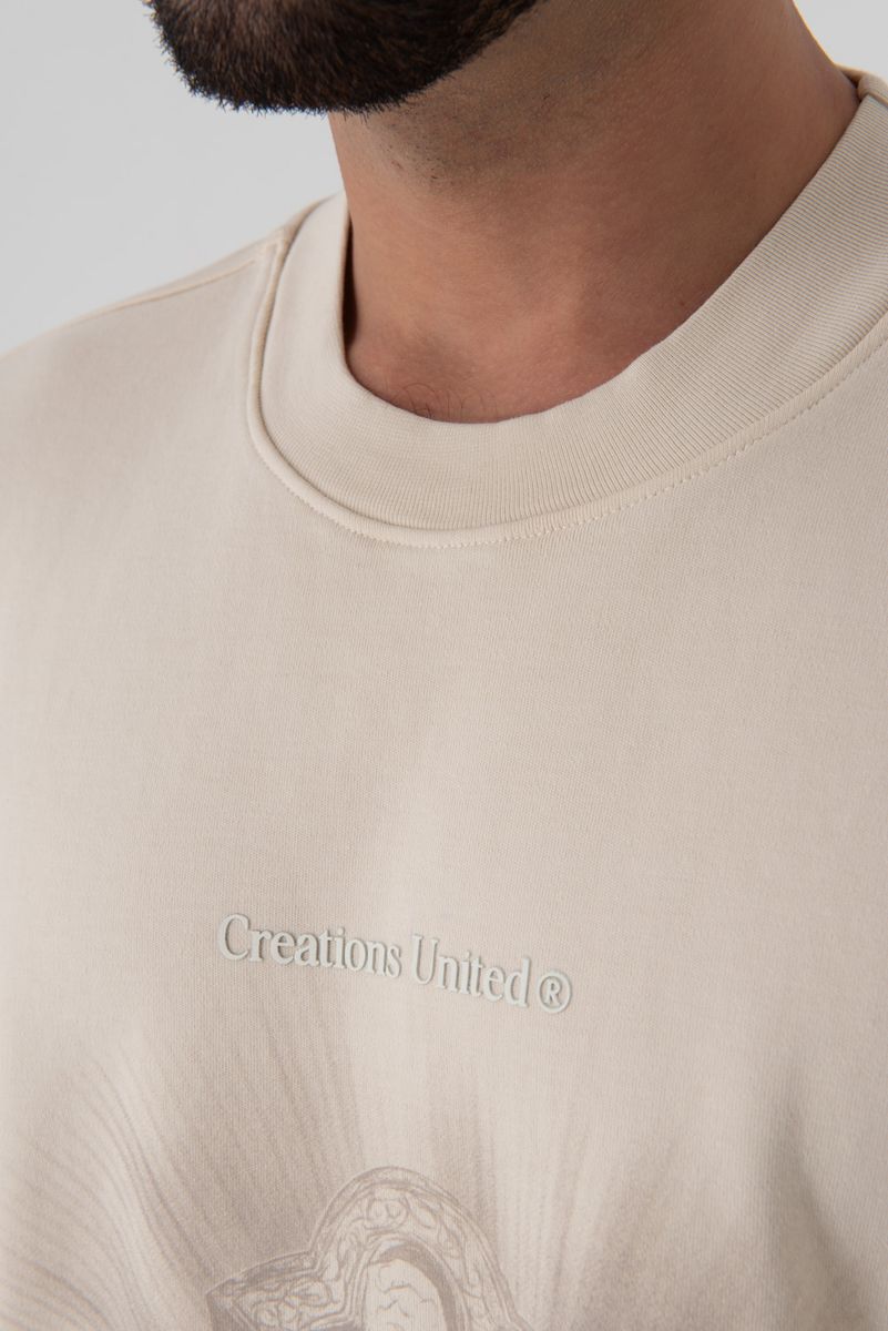 PURE Heraldic Cream Rood T-shirt PUR18524-25