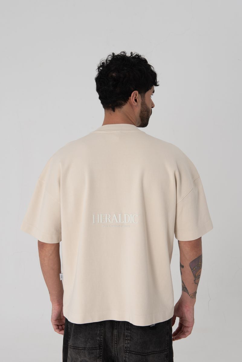 PURE Heraldic Cream Rood T-shirt PUR18524-25