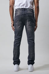 M.SOCIETY Men's Denim Jeans W/ Rips & Repairs MS-80351 GRAY OIL