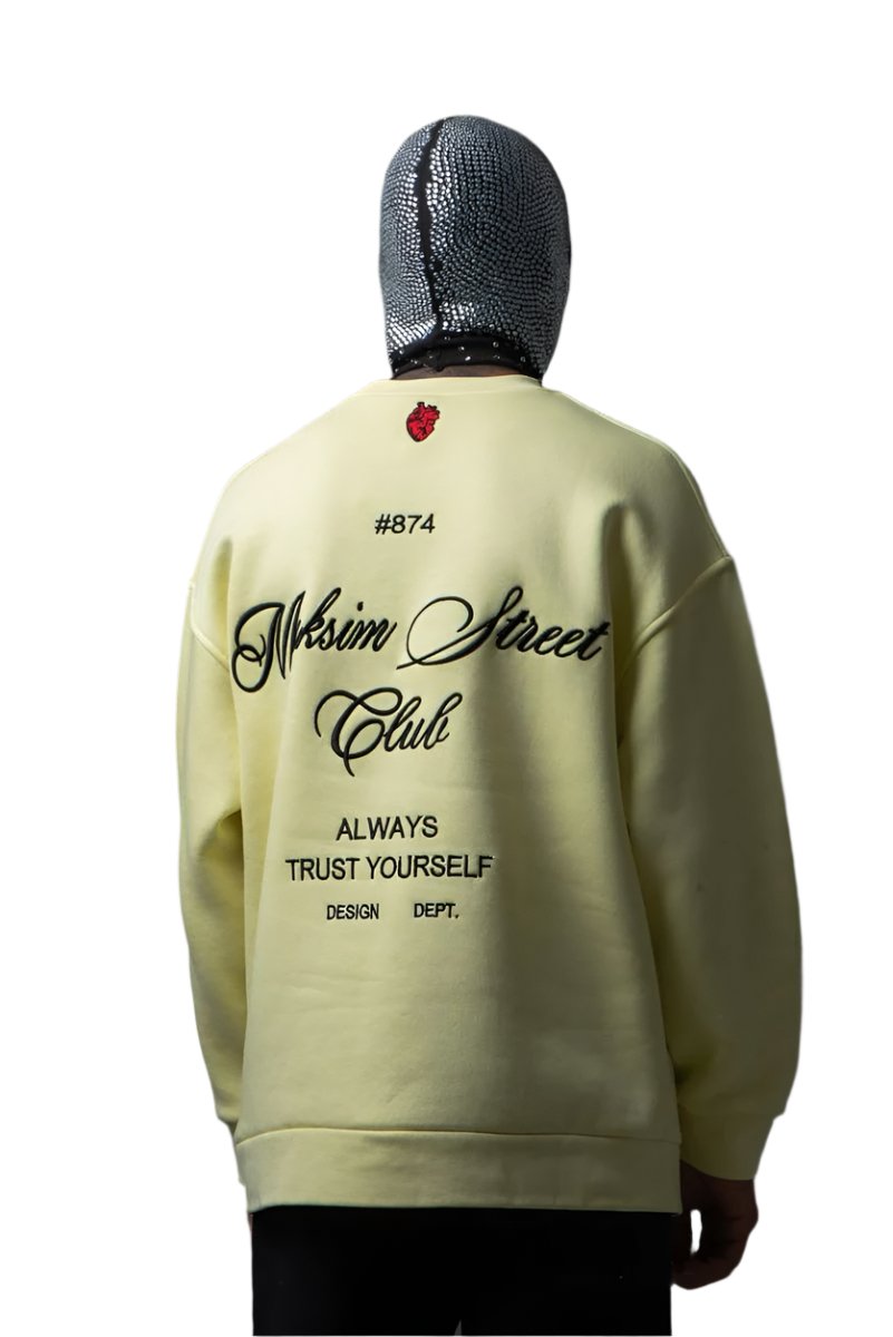 RICH GANG MAKSIM HEART IN A JAR YELLOW SWEATSHIRT, (MK1)