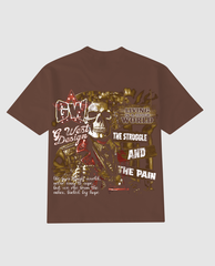 G West Being Enlightened Acid Wash Tee GWDSPPT9117 BROWN/GOLD