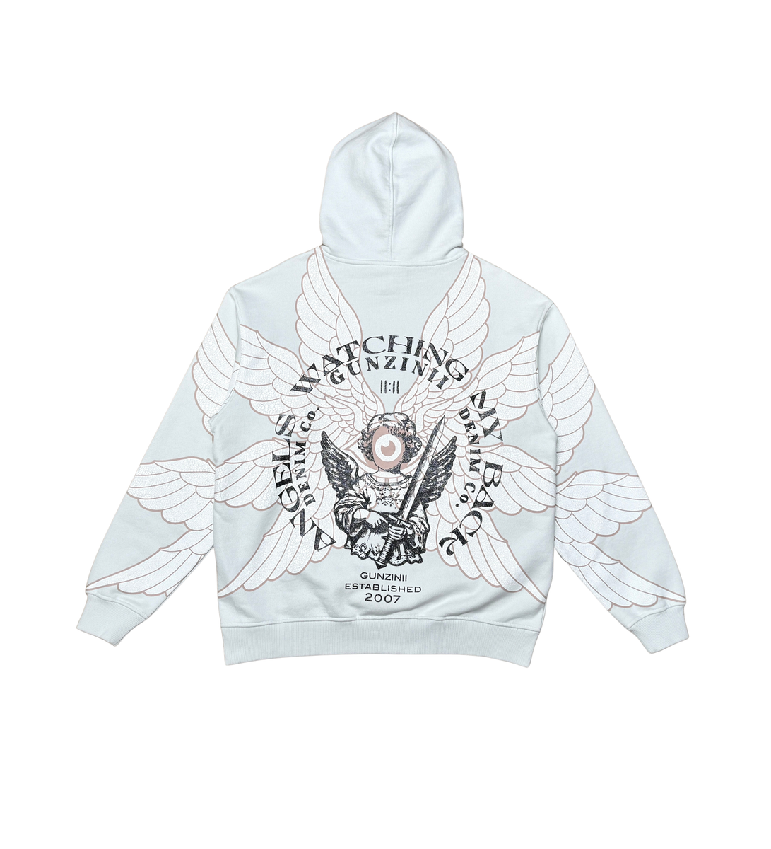 GUNZINII ZINII ANGEL HOODIE GZ512 PALE GREY