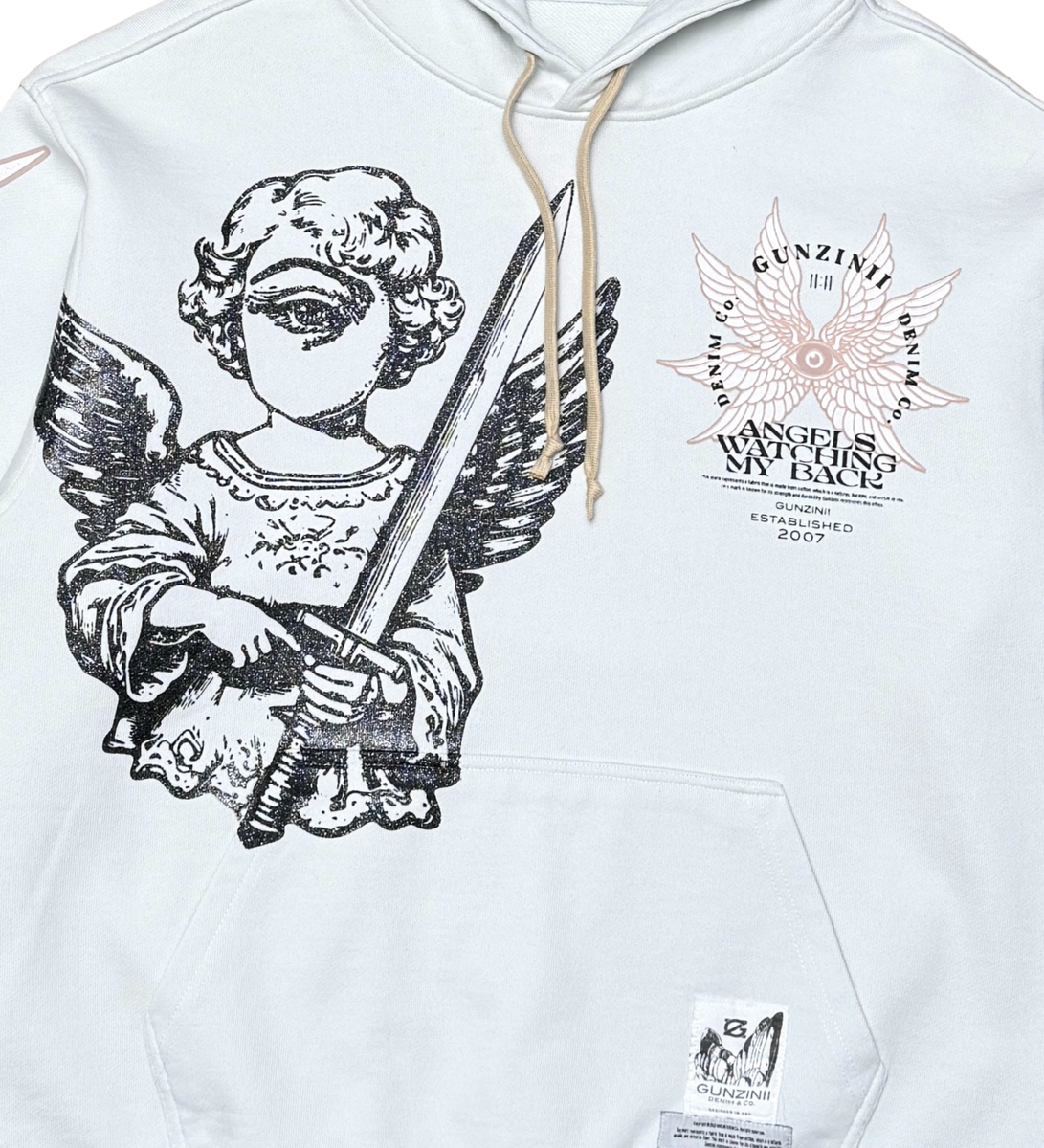 GUNZINII ZINII ANGEL HOODIE GZ512 PALE GREY