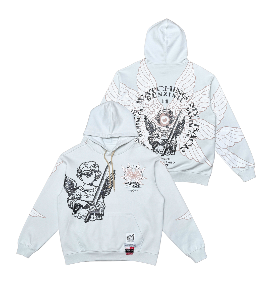 GUNZINII ZINII ANGEL HOODIE GZ512 PALE GREY