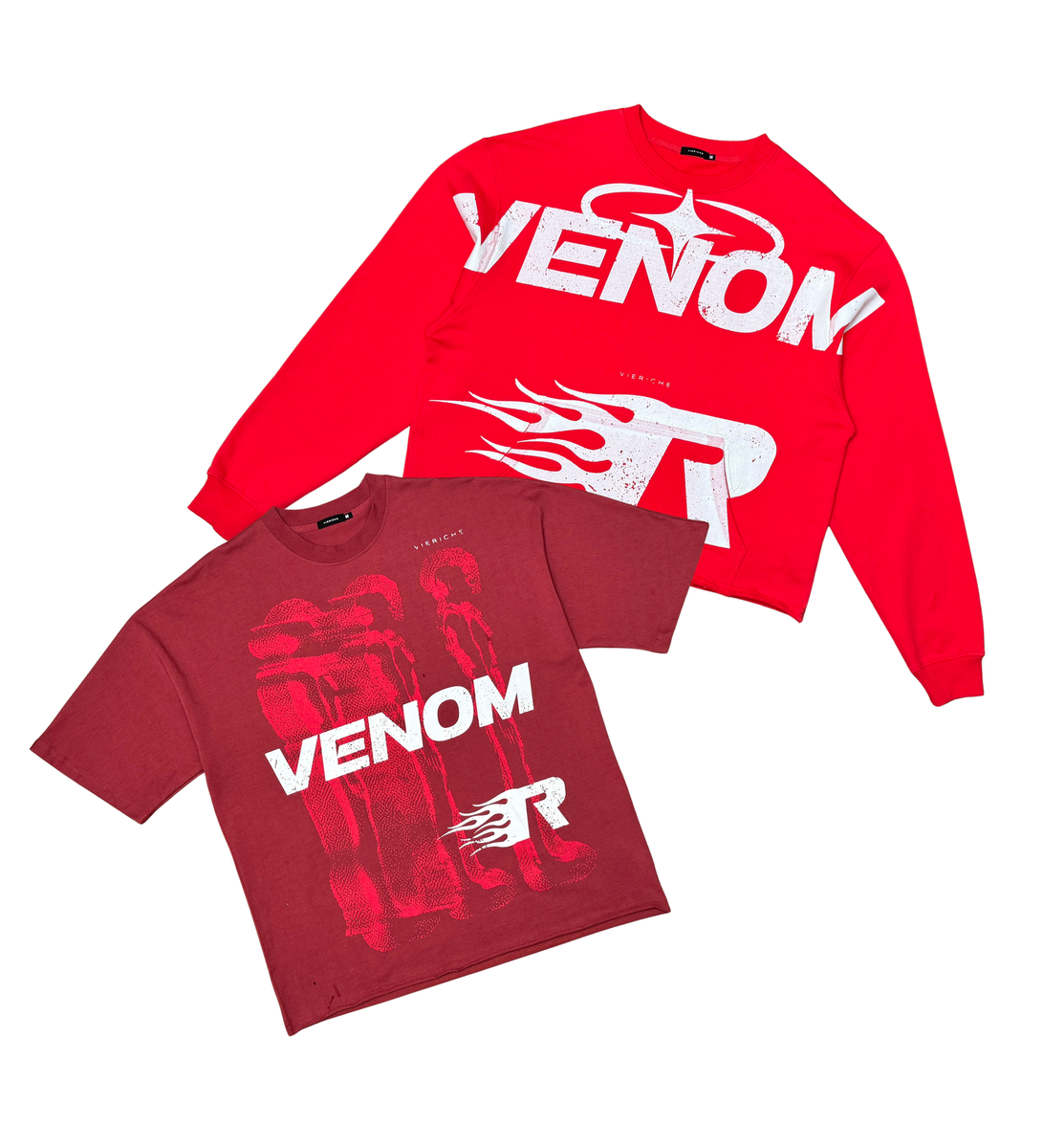 VIERICHE Venom Crew/Tee 2pc Combo SET  VR1053-RED