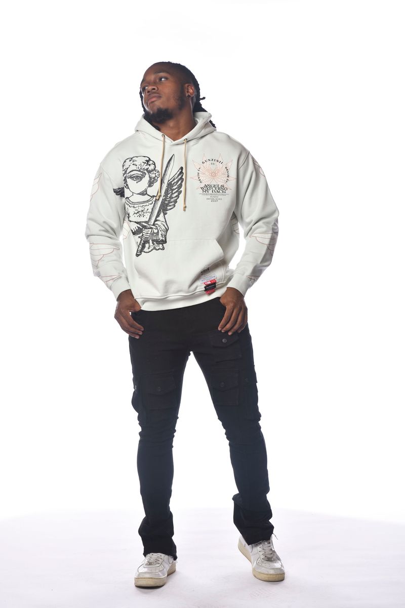 GUNZINII ZINII ANGEL HOODIE GZ512 PALE GREY