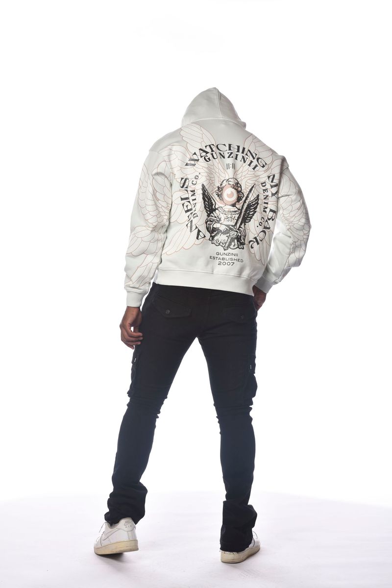 GUNZINII ZINII ANGEL HOODIE GZ512 PALE GREY