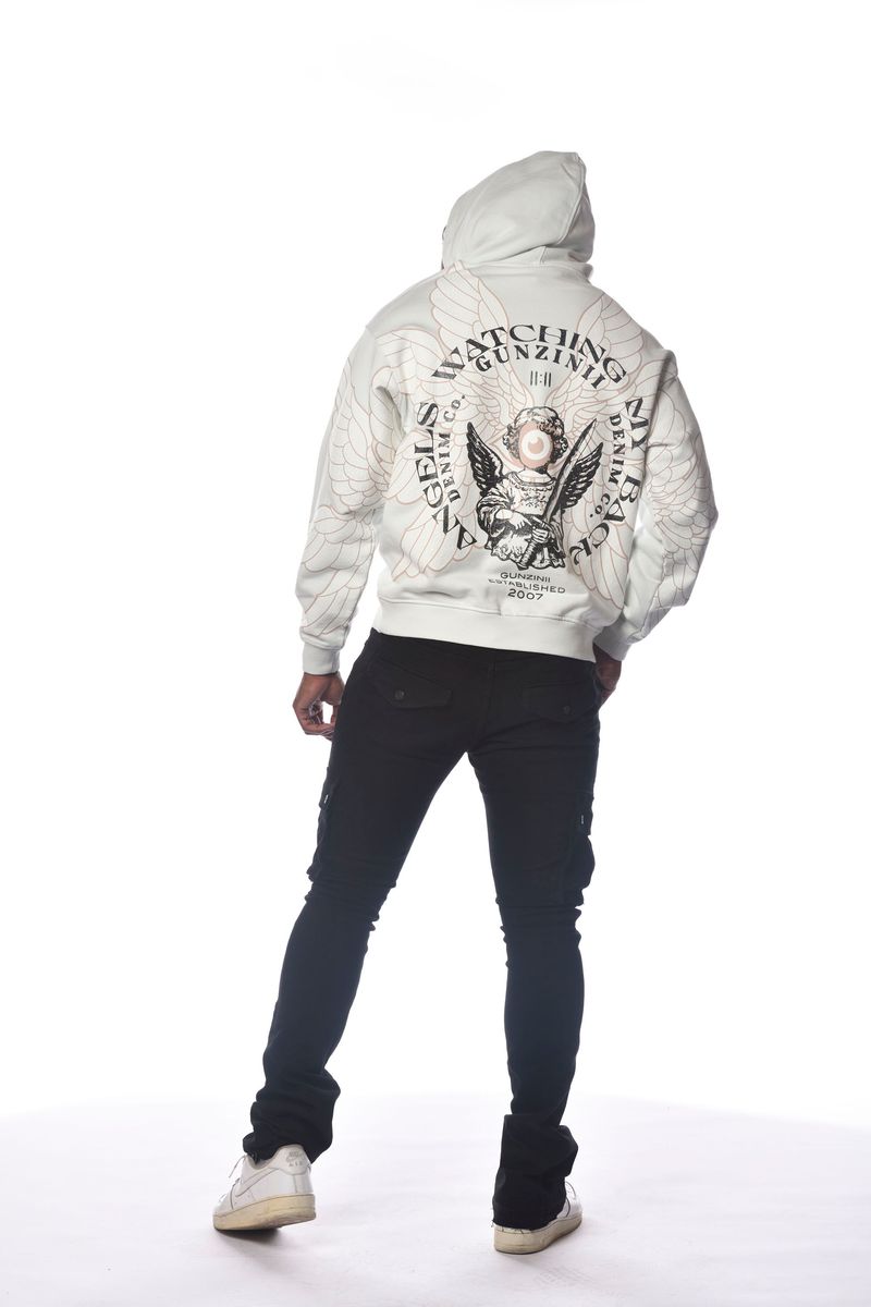 GUNZINII ZINII ANGEL HOODIE GZ512 PALE GREY