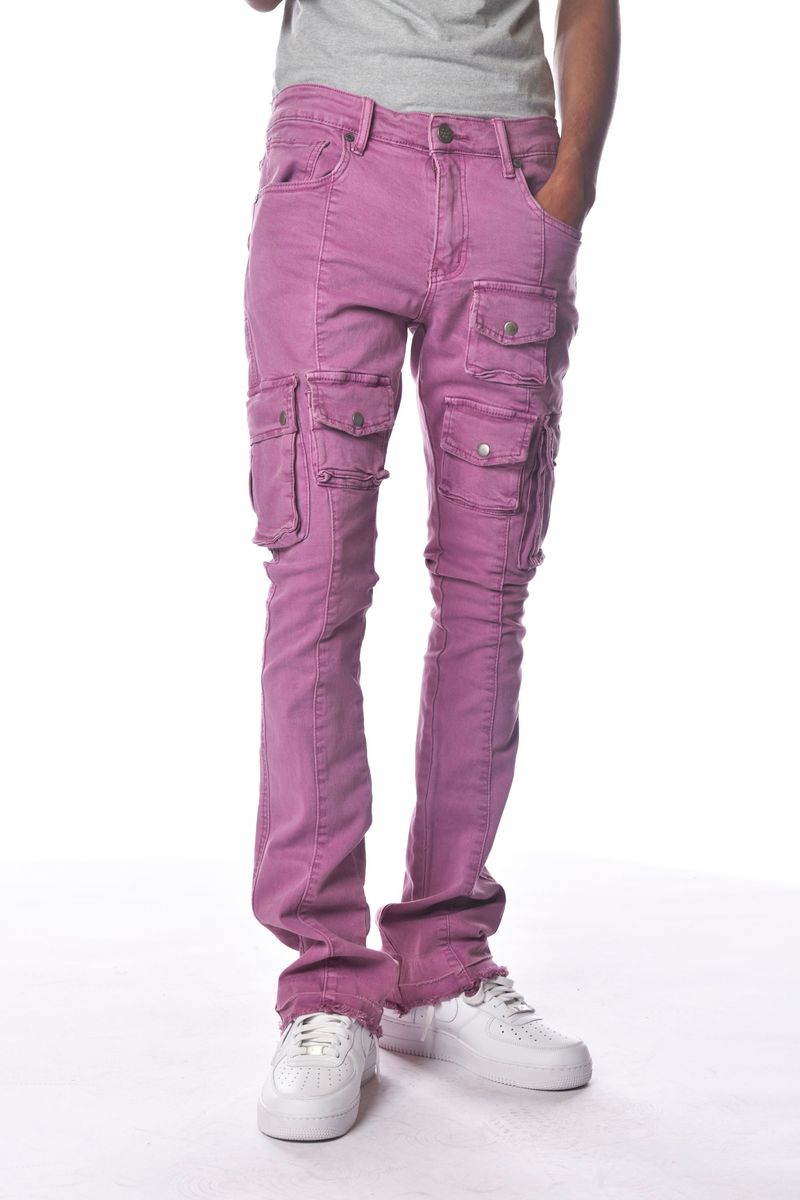 GUNZINII ZINII WARRIOR FLARE CARGOGZ306 PURPLE MAUVE.