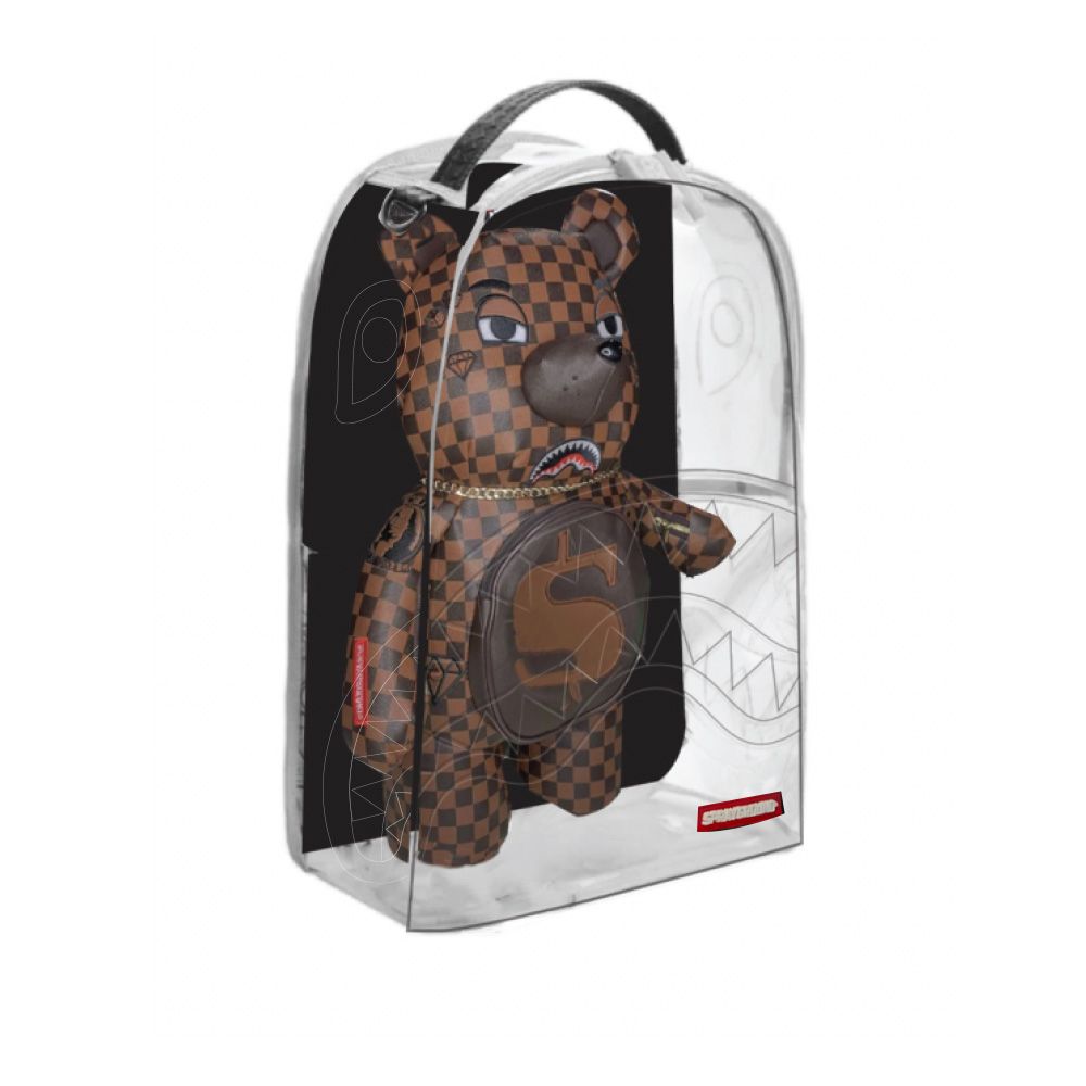 SPRAYGROUND CLEAR BEAR DLX BACKPACK FABRIC BEAR B7652