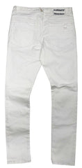 M SOCIETY Men's Denim Jeans W/ Rips & Repairs MS-80359 WHITE