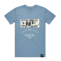 MUERTE Cash On Lock Tee MT AS5001 CAROLINA BLUE