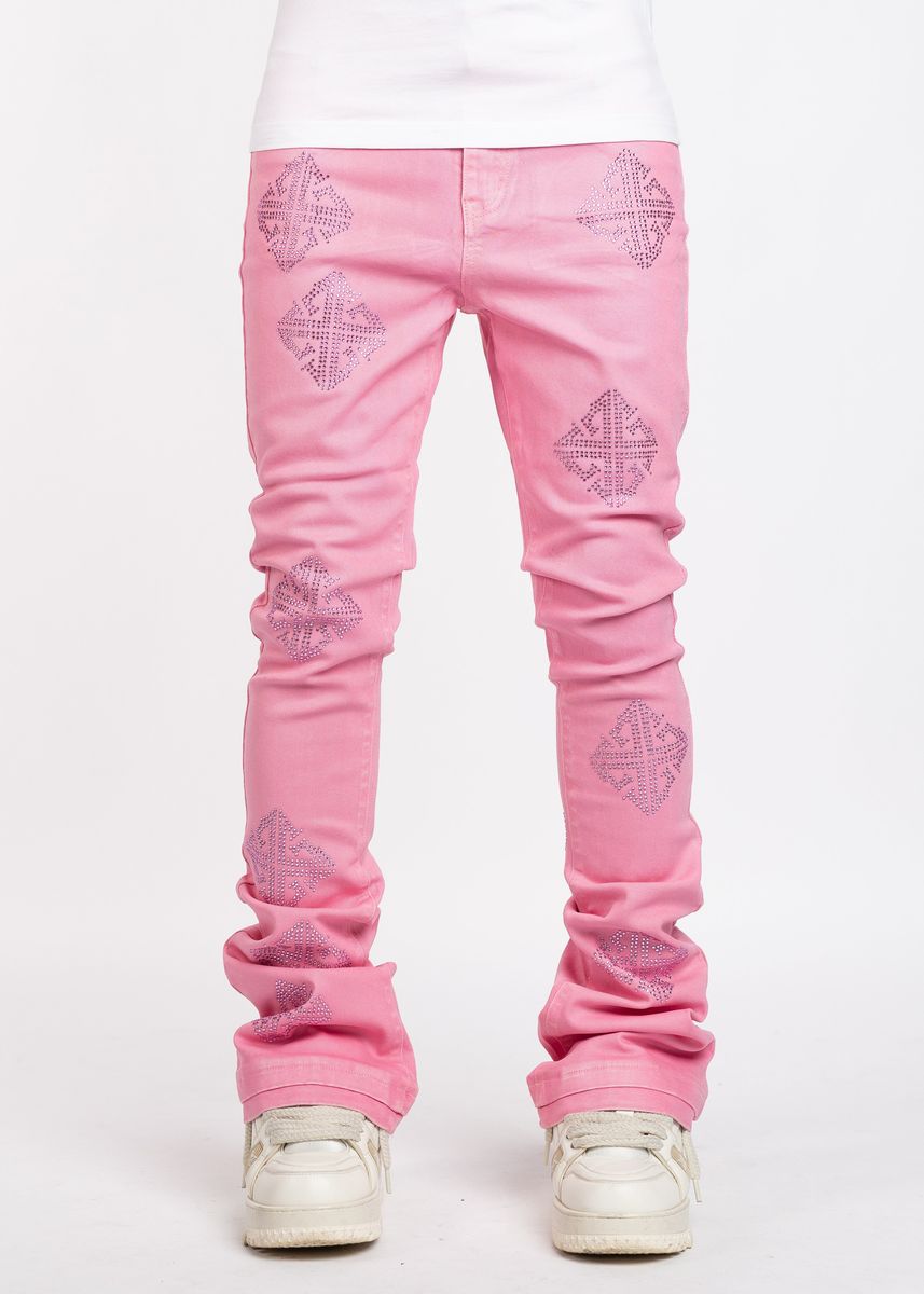 GUAPI French Rose Waxed Embellished Denim