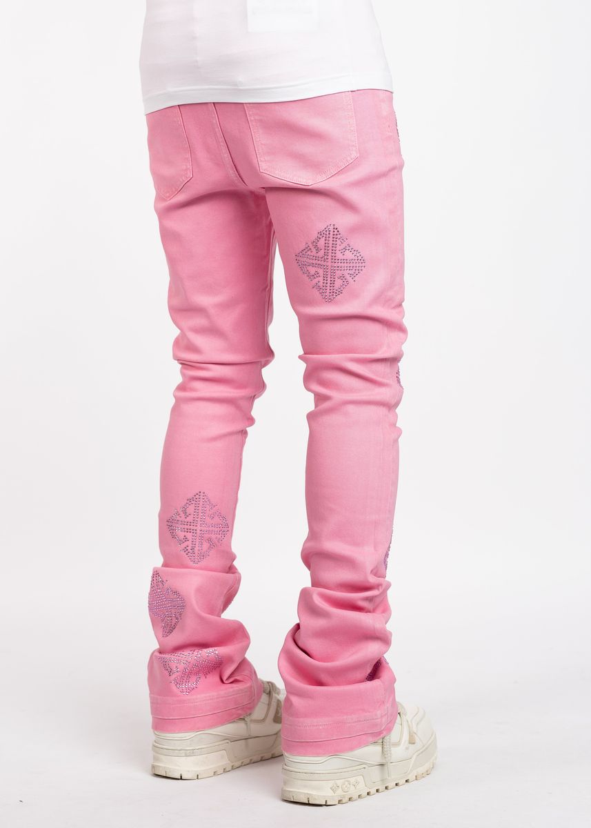 GUAPI French Rose Waxed Embellished Denim