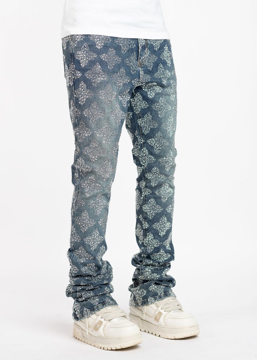 GUAPI Vintage Blue Embellished Denim