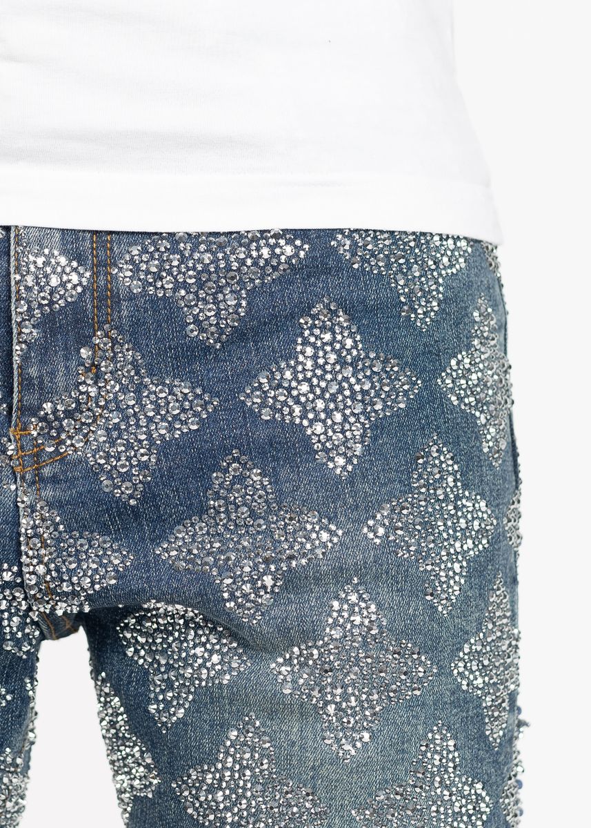 GUAPI Vintage Blue Embellished Denim